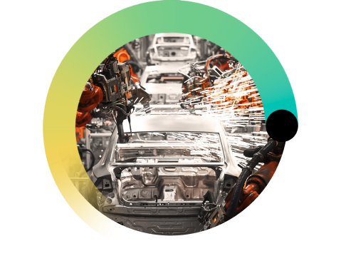 Imagem de linha industrial de montagem de carros